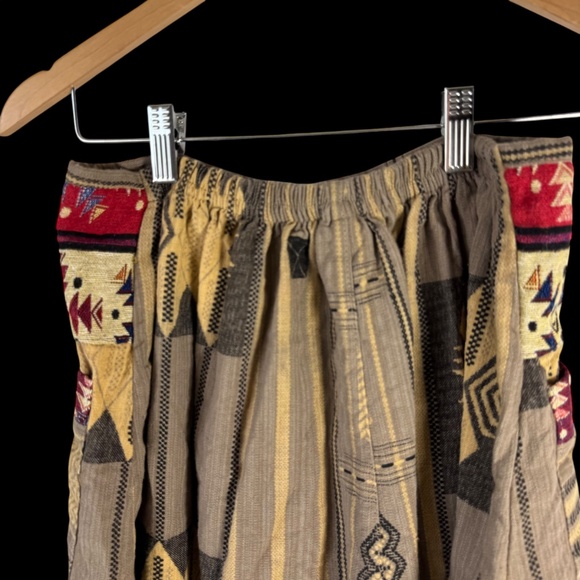 AMB Collection Woven Cotton Aztec Print Drawstring Waist Harem Pants Sz S/M - Picture 4 of 10